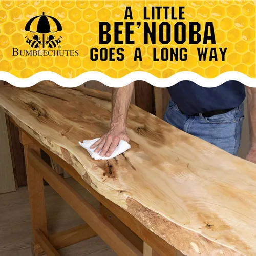 Miniatura 4 de Bumblechutes Bee'Nooba - Cera de abejas de aceite para madera, capa superior de mantequilla de madera natural, sellado hidratante para proteger