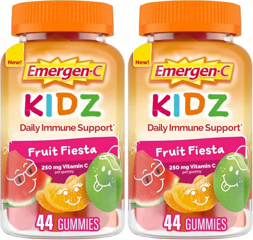 Miniatura 18 de Emergen-C Kidz Immune + Support - Suplementos dietéticos, gomitas divertidas con sabor a fruta con vitamina C, B y D, 44