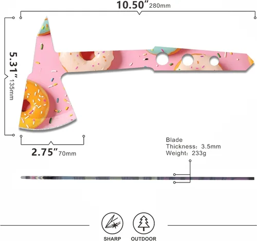 Miniatura 2 de REAT Ejes y cuchillos de lanzamiento con vaina de nailon, 10.5" de espiga completa, diseño para juego de lanzamiento en el patio trasero, recreación