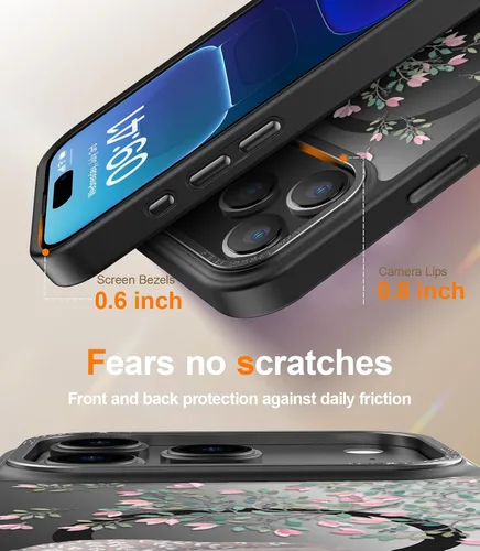 Miniatura 17 de Goodon para iPhone 15 Pro Max con protector de pantalla de privacidad, compatible con Magsafe, funda translúcida mate a prueba de golpes - Linda