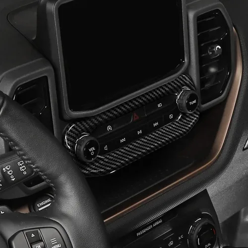Miniatura 7 de Linskip Moldura de unidad de audio compatible con Ford Bronco Sport 2021 2022 2023 2024, cubierta del panel de control de volumen de la consola