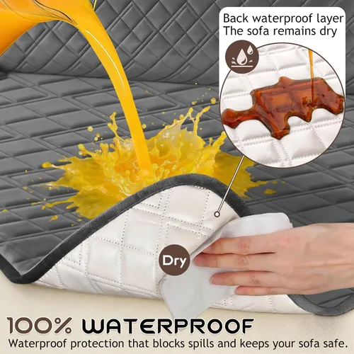 Miniatura 2 de Arfntevss - Fundas impermeables para sofá seccional reclinable en forma de L, funda antideslizante lavable para sofá reclinable, juego de fundas