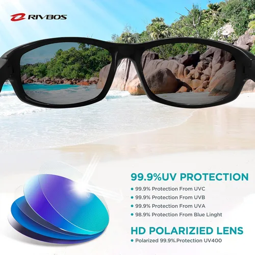 Miniatura 3 de RIVBOS RBK003 gafas de sol polarizadas flexibles de goma para bebés y niños de 3 a 10 años lentes espejados disponibles