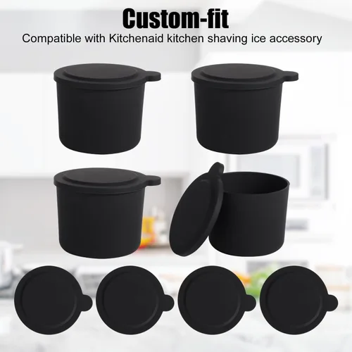 Miniatura 3 de 4 piezas de repuesto de hielo, hielo de silicona reutilizable con tapas de repuesto compatibles con accesorios de máquina de afeitar, fácil