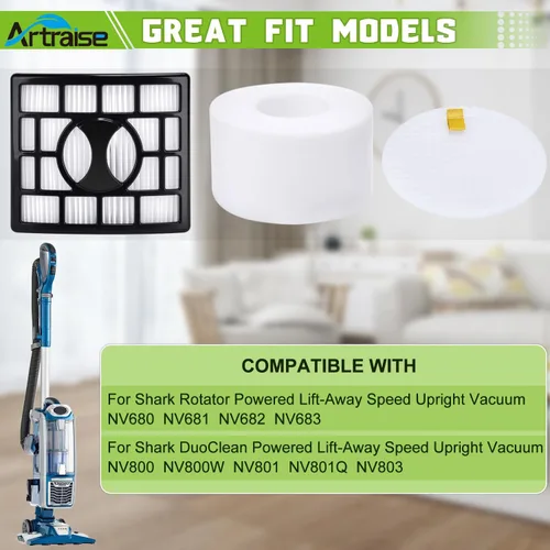 Miniatura 2 de Artraise Filtro de repuesto Duo Clean para Shark Rotator Powered Lift-Away Speed DuoClean Vacuum NV680 NV681 NV682 NV683 NV800 NV800W NV801 NV803