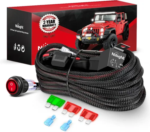 Miniatura 15 de Nilight Kit de arnés de cableado de barra de luz LED de cobre, 1 cable de 12 AWG resistente 12 V, interruptor de encendido y apagado, fusible