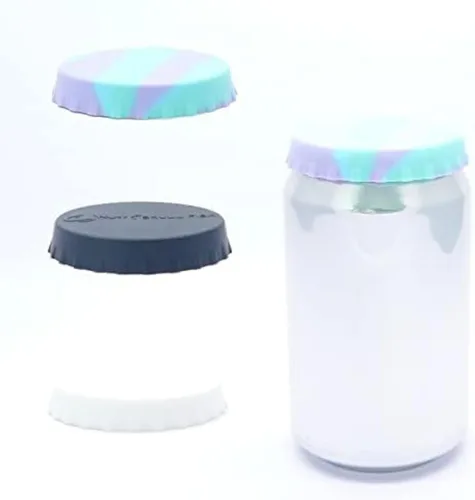 Tapas para latas de soda/bebidas/cerveza, tapas de silicona sin derrames, se adapta a latas estándar de soda/bebidas/cerveza (paquete de 3,