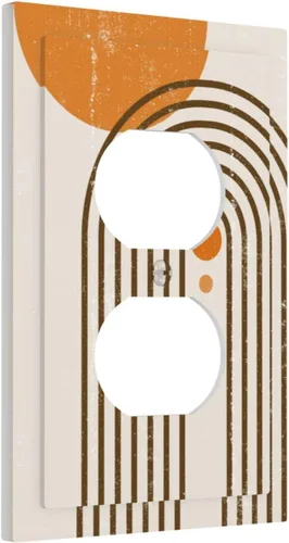 Miniatura 102 de Cubiertas Decorativas para Placas de Interruptor Abstracto Moderno de Mediados de Siglo Arco Boho Sol Dorado Hoja 1 Gang Placa de Pared Cubierta