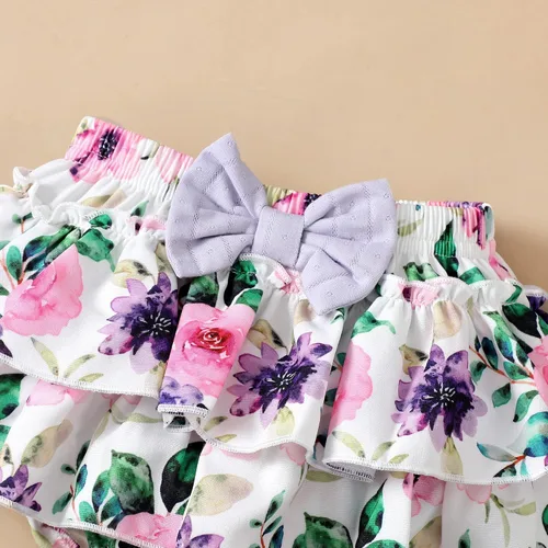 Miniatura 73 de Mioglrie Conjunto de ropa para bebé recién nacida, conjunto de pantalones cortos, conjunto floral de verano, ropa de bebé linda para niña