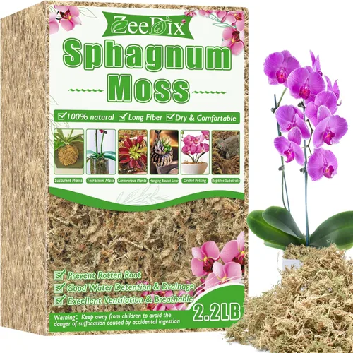 Miniatura 11 de ZeeDix 1.5 kg de musgo premium de turba sphagnum a granel, fibra larga seca para orquídeas, musgo de turba sphagnum para plantas