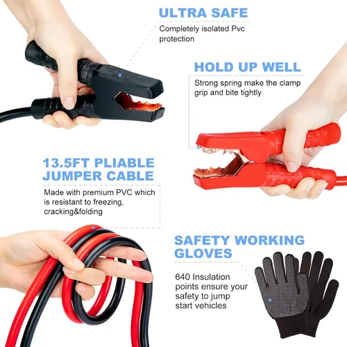 Miniatura 3 de Kit de emergencia para automóvil en carretera, 136 piezas de alta calidad, kit de seguridad de coche resistente, kits de emergencia para automóvil