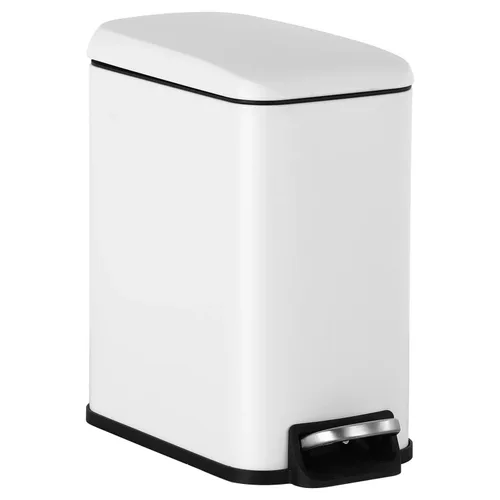 Miniatura 8 de Cubo de basura de baño de 1.3 galones con tapa, cubo de basura con pedal pequeño para espacios pequeños, cubo extraíble, para baño, dormitorio