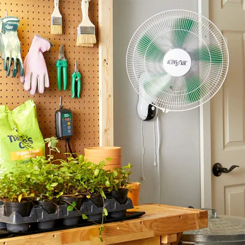 Miniatura 5 de Active Air ACF16 Ventilador de cultivo hidropónico oscilante de 90 grados de 16 pulgadas y 3 velocidades para montaje en pared