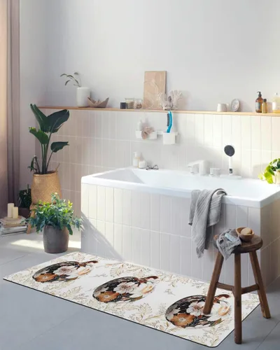 Miniatura 4 de Lujosa alfombra de baño de calabazas para bañera, antideslizante, de secado rápido y absorbente, de tierra de diatomeas, tapete de cocina, tapete