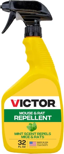 Victor M809 - Aerosol repelente de ratones y ratas, natural, no tóxico, repelente de roedores para uso en interiores y exteriores, listo para usar,