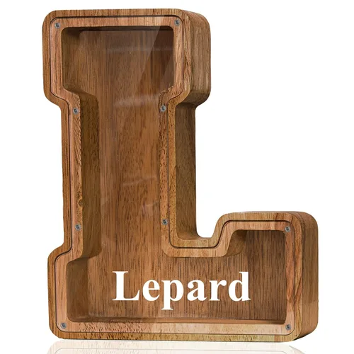 Miniatura 82 de Alcancía de madera grande personalizada con letras – Alcancía de letras para niños y niñas, regalo de cumpleaños (A)