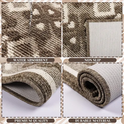 Miniatura 3 de Juego de 3 alfombras de cocina antideslizantes para piso, alfombra de cocina súper absorbente, tapetes de cocina lavables para cocina, baño, piso
