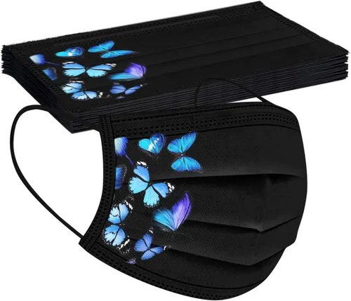 Miniatura 4 de JINF ATRISE - 50 cubrebocas desechables con estampado de mariposas para adultos a la moda reutilizable para exteriores ciclismo a prueba de polvo