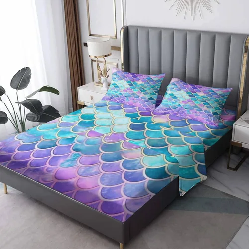 Miniatura 23 de Juego de sábanas tamaño individual: sábanas y fundas de almohada, sábanas y fundas de almohada, microfibra suave y bolsillo profundo y patrón sin