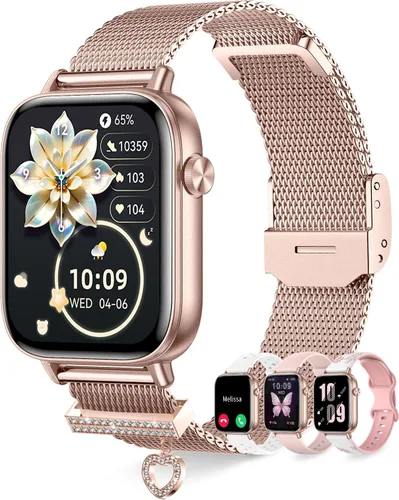 Miniatura 9 de Relojes inteligentes para mujer con llamadas Bluetooth, 4 bandas de 1.83 pulgadas, reloj de fitness para iPhone, Android, rastreador de actividad