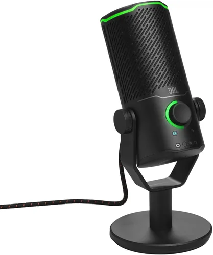JBL Quantum Stream Studio - Micrófono USB de primera calidad con patrón cuádruple para transmisión, grabación y juegos, micrófono de condensador