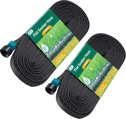 Miniatura 14 de Hlinker Manguera de remojo plana de 15 pies para camas de jardín, manguera de riego por goteo constante enlazable de 15 pies y 1/2 pulgadas, ahorra