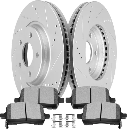 Miniatura 19 de SCITOO Brake Kits For Jeep For Cherokee 1999-2001,For TJ 1999-2006,For Jeep For Wrangler 2000-2006 Front Drilled & Slotted Disc Brakes Rotors and