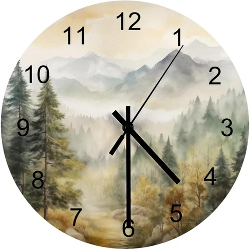 Miniatura 18 de Reloj de Pared de Flores Silencioso Sin Tictac Operado por Batería, Caricatura de los 70s Linda Flor Abstracta Pastel Margarita Reloj Floral