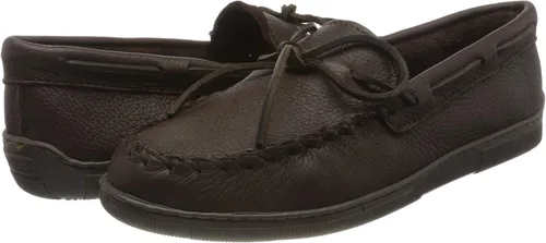 Miniatura 7 de Minnetonka Mocasines clásicos de piel de alce para hombre, Marrón