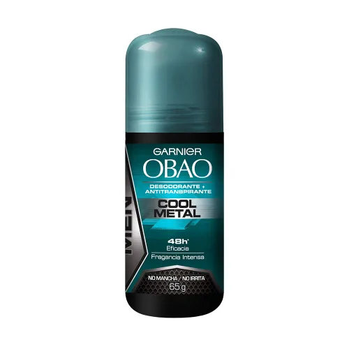 Garnier OBOA - Paquete de 4 unidades de desodorante y antitranspirante en rollo de 48 horas para hombre, aroma fresco de metal, 2.29 oz cada uno