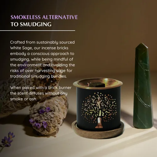Miniatura 5 de Aromafume - Ladrillos de incienso de salvia blanca y lavanda con quemador exótico arcoíris Ladrillos de 2 x 9 Incienso de salvia para limpiar
