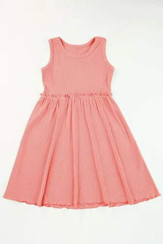 Miniatura 4 de blibean Vestido sin mangas Sumer para niñas de color sólido, tallas 4-13 años