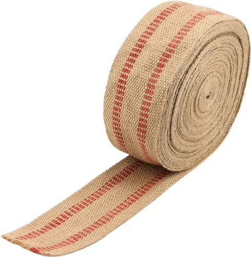 Miniatura 4 de ZOENHOU Cinta de yute para tapicería de 22 yardas y 3.5 pulgadas, cinta ancha de yute para manualidades, correas naturales para sillas para muebles
