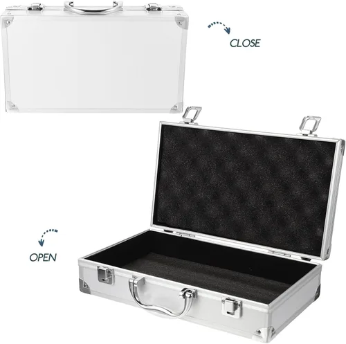 Miniatura 6 de Toyvian Maletín rígido de aluminio con inserto de espuma personalizable para instrumentos de prueba, cámaras, herramientas, piezas y accesorios