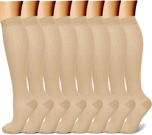 Miniatura 27 de CHARMKING Calcetines de compresión para mujeres y hombres para circulación (8 pares) 15-20 mmHg, mejor soporte para ciclismo atlético