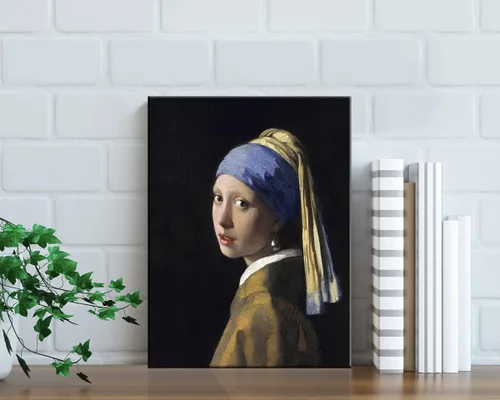 Miniatura 5 de Wieco Art Jan Vermeer - La niña con un pendiente de perlas de pintura al óleo de reproducción de pinturas al óleo, impresión en lienzo, impresiones