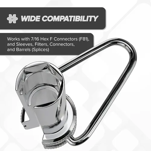 Miniatura 3 de THE CIMPLE CO Llave de cable coaxial y llave de seguridad - Herramienta adaptadora de escudo coaxial para extracción de filtro, apriete