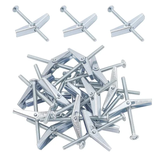 Miniatura 8 de HELIFOUNER 24 piezas de perno de palanca y tuerca de ala para colgar artículos pesados en paneles de yeso, 1/8 pulgadas, 3/16 pulgadas, 1/4 pulgadas