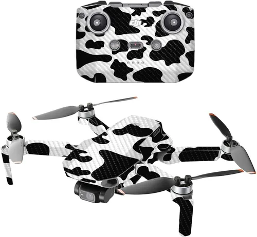 Miniatura 7 de MightySkins - Drone portátil de fibra de carbono compatible con DJI Mini 2, negro abstracto, acabado de fibra de carbono texturizado protector