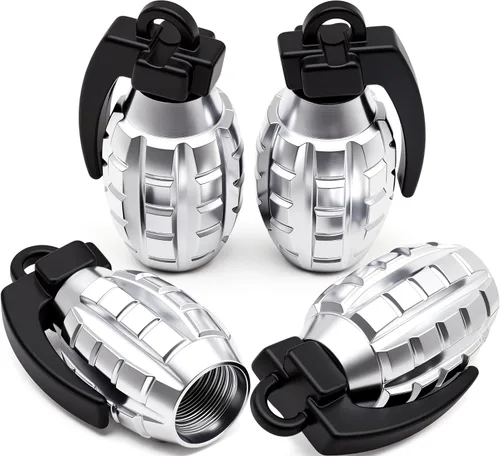Miniatura 44 de 6 tapas de válvula de neumático, cubiertas universales de válvula de neumático de aleación de aluminio para automóviles, camiones, SUV, Rojo