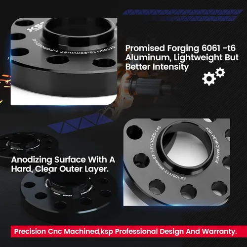 Miniatura 5 de Espaciadores de rueda KSP PERFORMANCE 5X120mm, espaciador forjado de ajuste de 12.7mm centrado en el cubo para E36 E46 E90 E92 E60, 2 piezas de 1/2