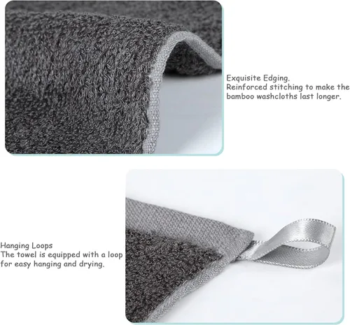 Miniatura 4 de Yoofoss Juego de Toallitas de Lujo de 10 Piezas, Paños de Lavado para Bebé para Baño-Hotel-Spa-Cocina, Toallitas Multiusos y Paños Faciales 10'' x