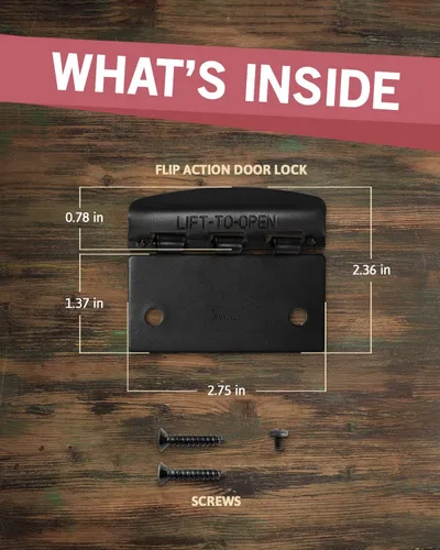 Miniatura 2 de Jack N' Drill - Cerradura de puerta de acción abatible (paquete de 6) - Cerraduras reversibles de privacidad con tornillo antibloqueo para Negro