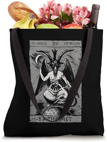 Miniatura 4 de Baphomet Tarot Card Ocult Satanás The Devil Death Atheist 666 - Bolsa de mano
