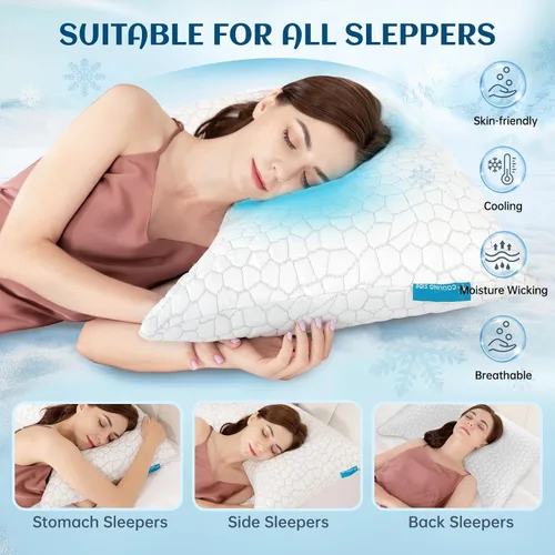 Miniatura 4 de Almohadas para dormir de lado para adultos, almohada cervical para dormir de lado, almohada refrescante con diseño ergonómico, almohadas ajustables