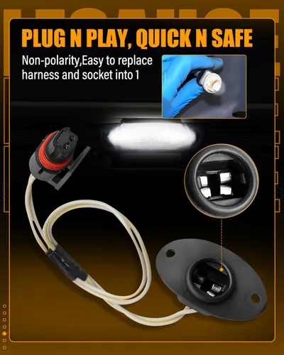 Miniatura 5 de LESAUCE Kit de luces LED para matrícula para Dodge Ram 1500 Pickup 1994-2001, Dodge Ram 2500/3500 1994-2002 Pickup - LED blanco de 6000 K, carcasa
