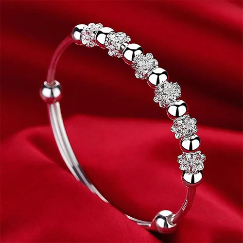 Miniatura 5 de Pulseras de plata de ley 925 para mujer, pulsera de transferencia de la suerte, ajustable, joyería de moda para mujer