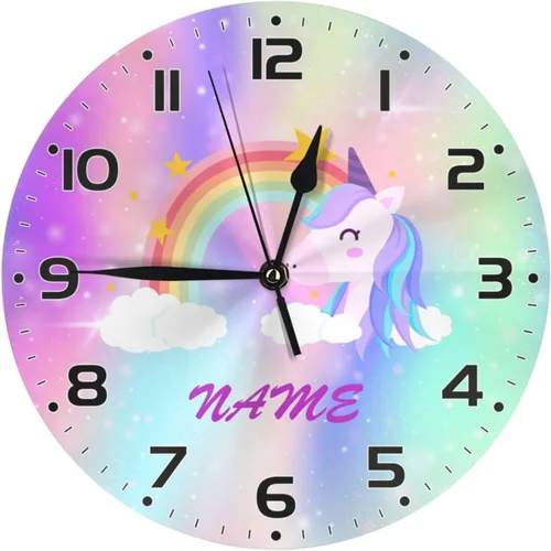 Miniatura 12 de Reloj de pared personalizado con diseño de planeta y galaxia para habitación de niños, reloj de pared personalizado con nombre de niño, regalo