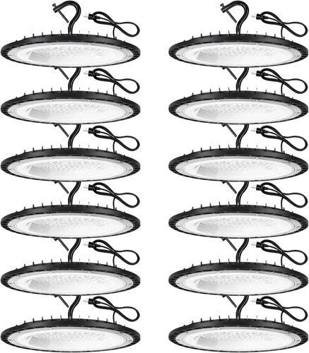 YANYCN Paquete de 12 unidades de 100 W UFO Led Luz de bahía alta, 5000 K Luz diurna para tienda comercial, 120 V, 15000 lm, [equivalente a 450 W
