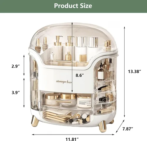Miniatura 5 de Omeily Organizador de Maquillaje Grande para Encimera Organizador de Tocador Organizador de Cosméticos Caja de Almacenamiento de Maquillaje